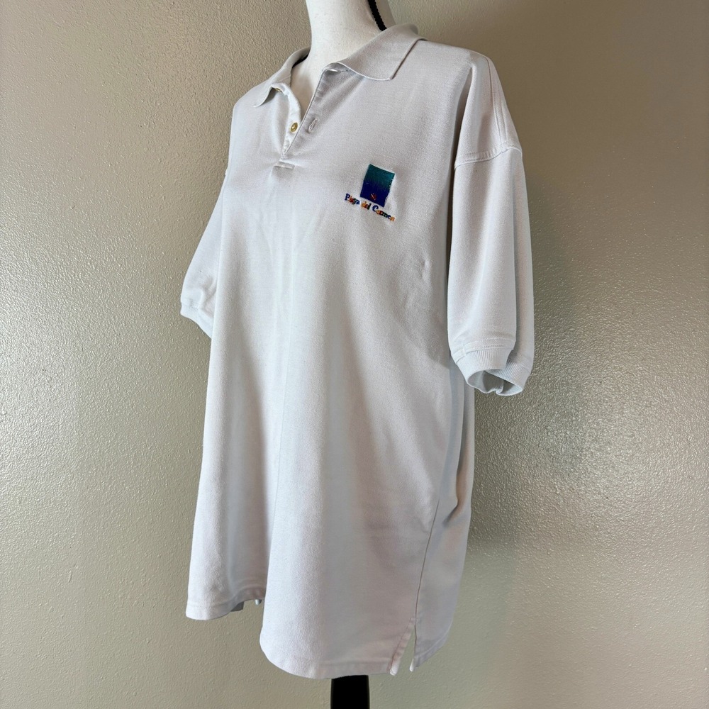 Playa del Carmen Mexico Souvenir White Golf‎ Polo Shirt Miro Men's XL Vacation - Picture 7 of 12